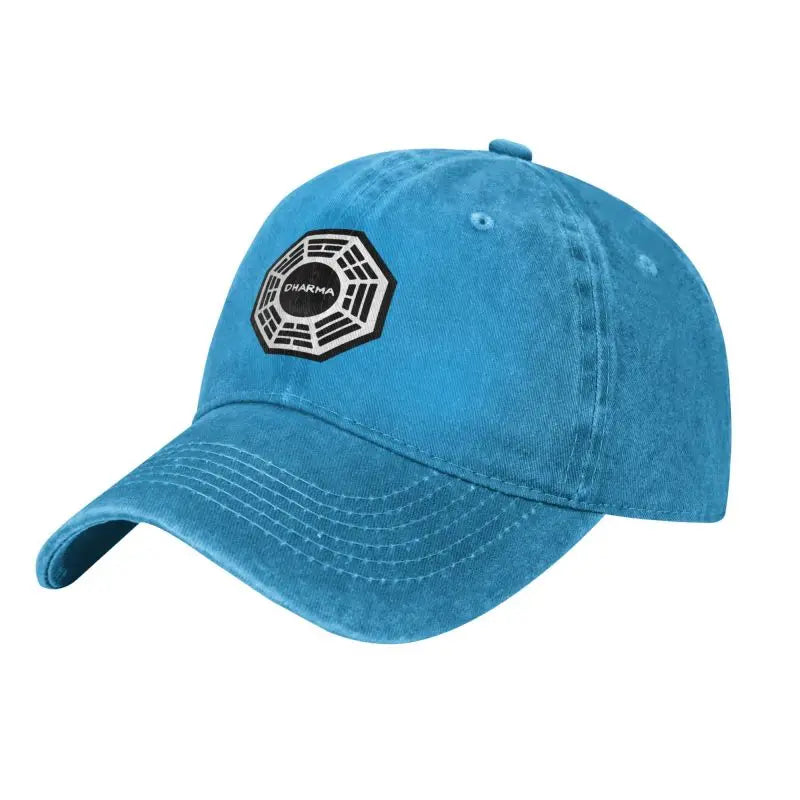 Dharma Initiative Logo Cowboy Hat, Vintage Adjustable Washed Cotton Golf Hat, Summer Sun Visor Baseball Caps for Men