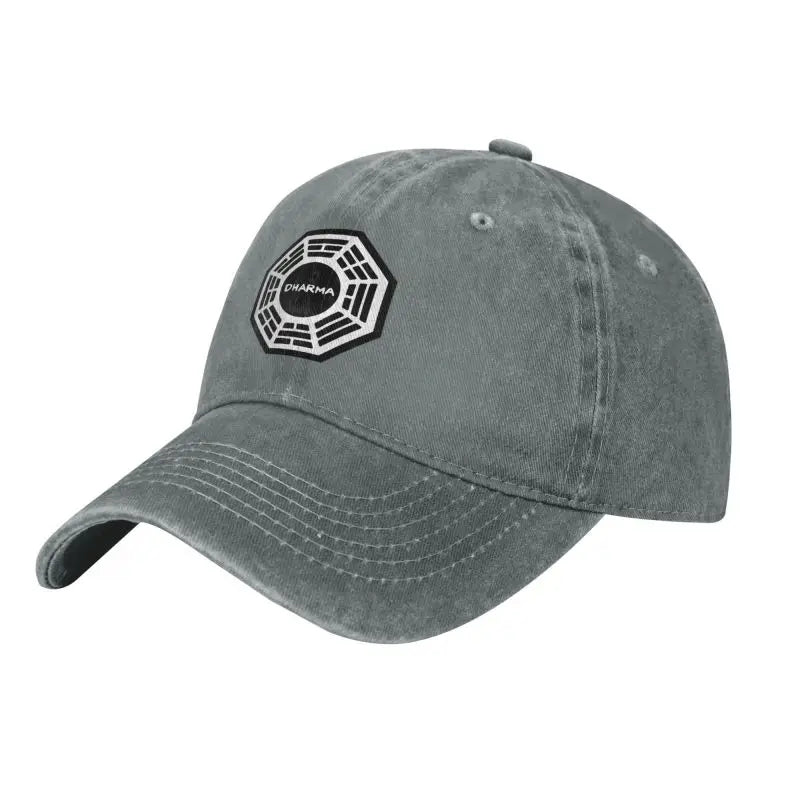 Dharma Initiative Logo Cowboy Hat, Vintage Adjustable Washed Cotton Golf Hat, Summer Sun Visor Baseball Caps for Men