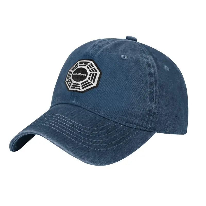 Dharma Initiative Logo Cowboy Hat, Vintage Adjustable Washed Cotton Golf Hat, Summer Sun Visor Baseball Caps for Men