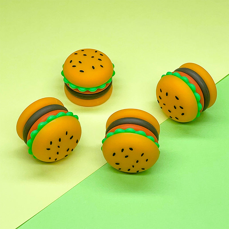 Creative Hamburger Shaped Silicone Wax Jar 5ml, Portable Silicone Smoke Oil Box, Storage Container.