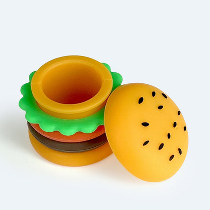 Creative Hamburger Shaped Silicone Wax Jar 5ml, Portable Silicone Smoke Oil Box, Storage Container.
