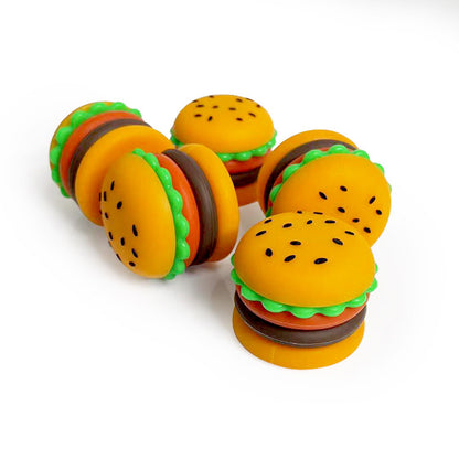 Creative Hamburger Shaped Silicone Wax Jar 5ml, Portable Silicone Smoke Oil Box, Storage Container.