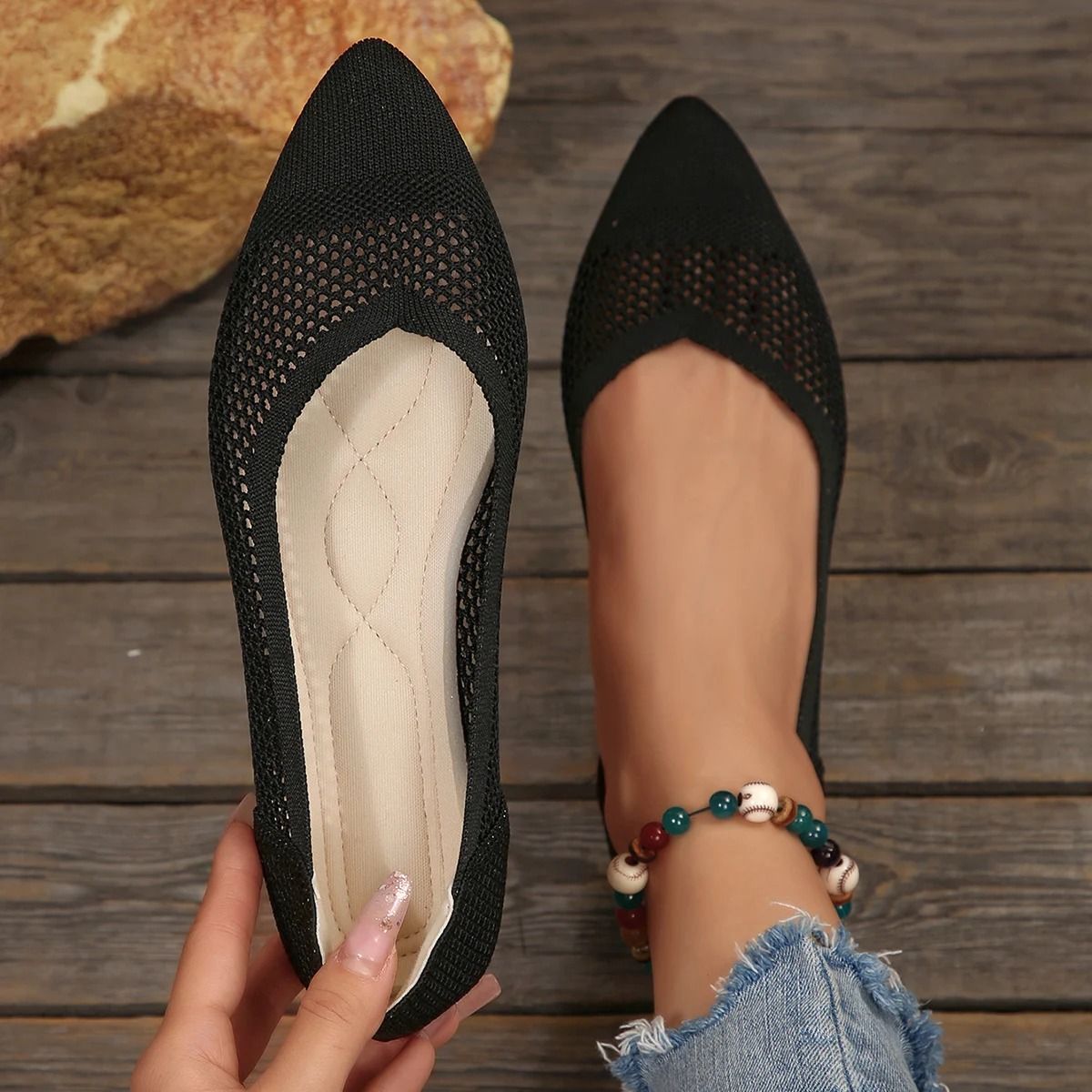 Pointed Knit Flats For Stylish Comfort And Versatile Wear 4