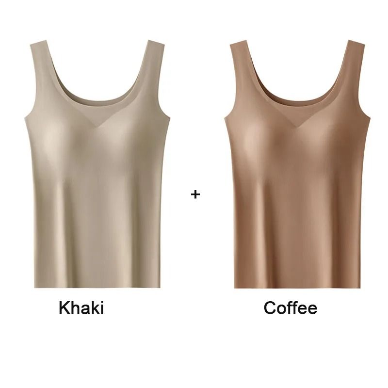 Ice Silk Seamless Bottoming Camisole With Removable Chest Pads 2 Pack 9