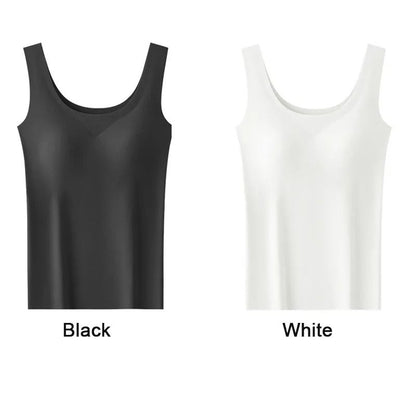 Ice Silk Seamless Bottoming Camisole With Removable Chest Pads 2 Pack 7