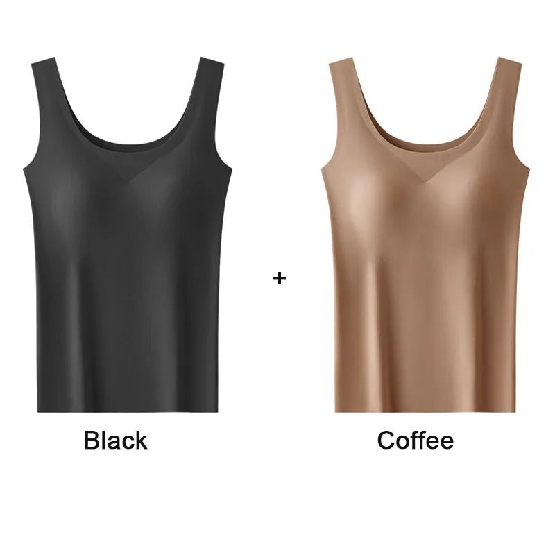 Ice Silk Seamless Bottoming Camisole With Removable Chest Pads 2 Pack 8