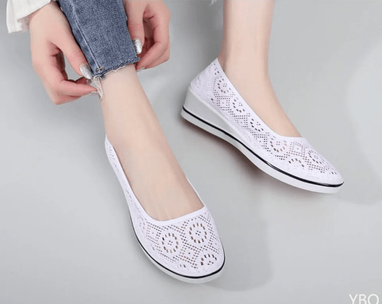 Breathable Mid Wedge Flats For Women Comfortable Summer Heel 4