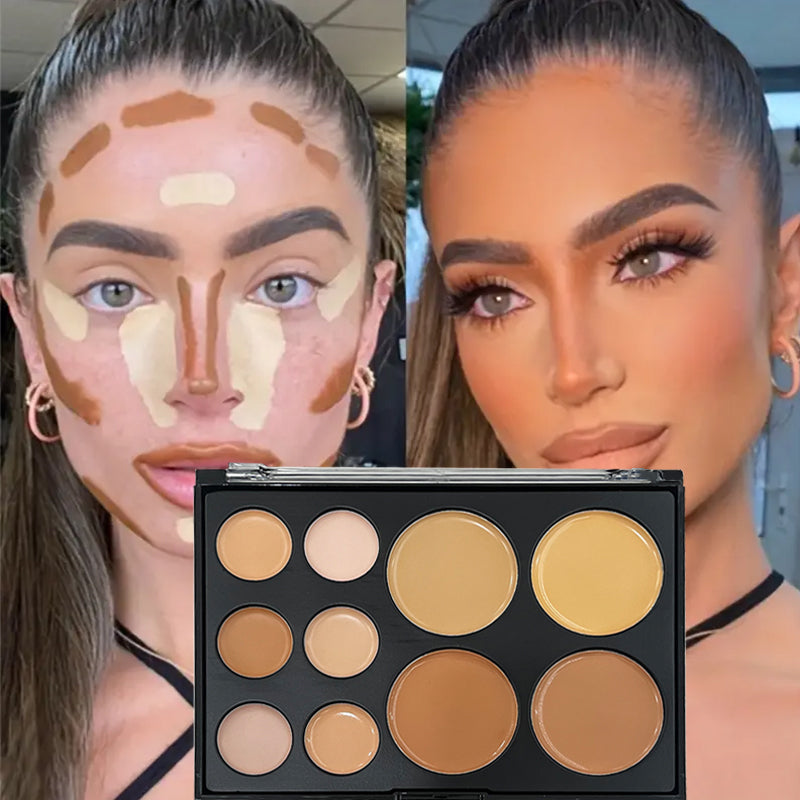 10 Colors Concealer Palette, Eye Repairing Base Palette, Matte Dark Circles Tattoo, Contour Covering Concealer Cream