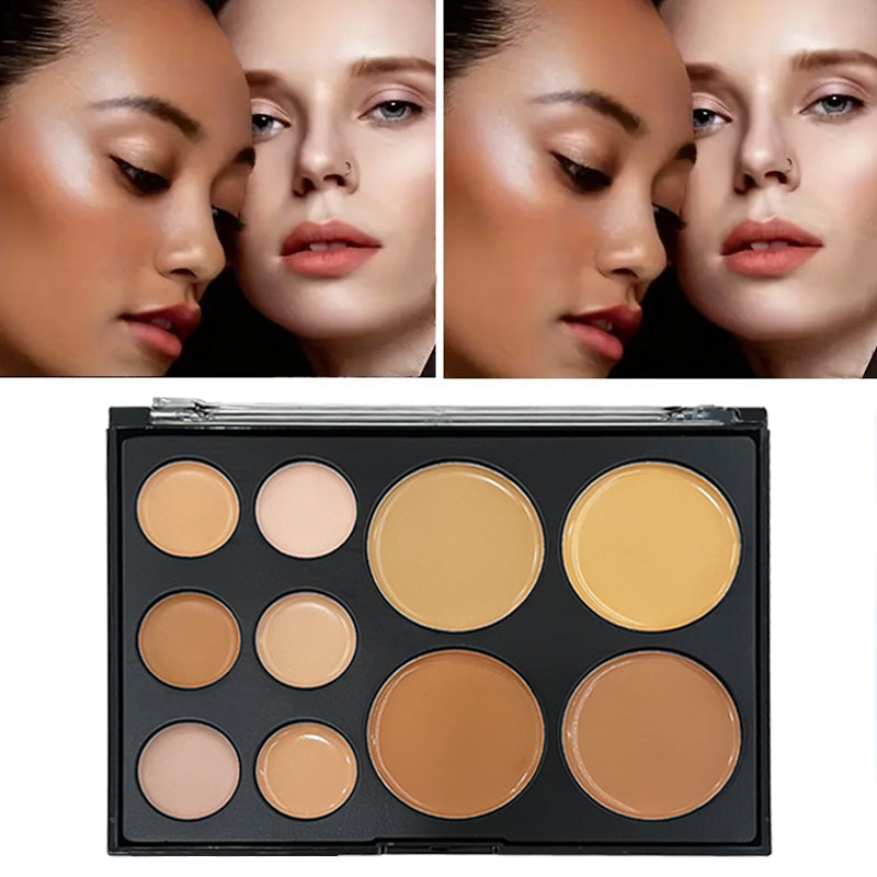 10 Colors Concealer Palette, Eye Repairing Base Palette, Matte Dark Circles Tattoo, Contour Covering Concealer Cream