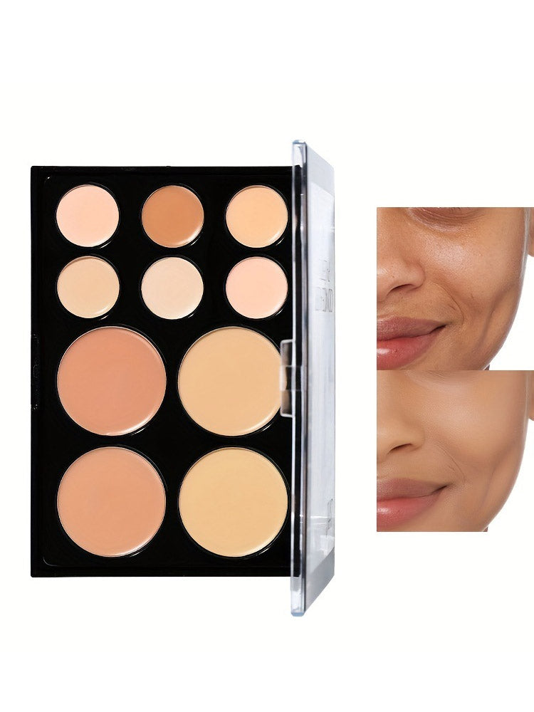 10 Colors Concealer Palette, Eye Repairing Base Palette, Matte Dark Circles Tattoo, Contour Covering Concealer Cream