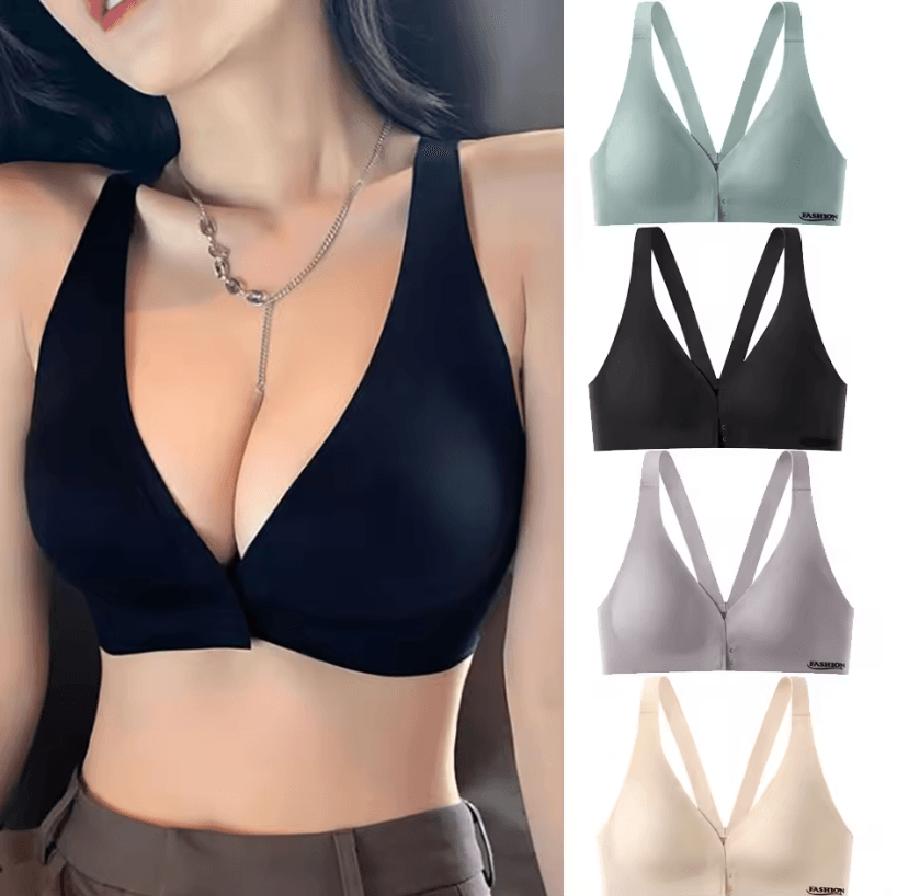 Front-Clip Cooling No-Underwire Maternity Bra with Latex-Blended Back