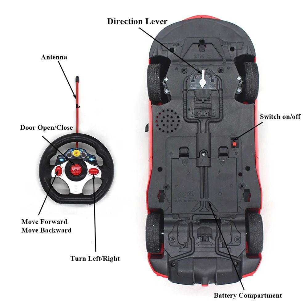 Kids Electric RC Car With Openable Doors And Remote Control 4