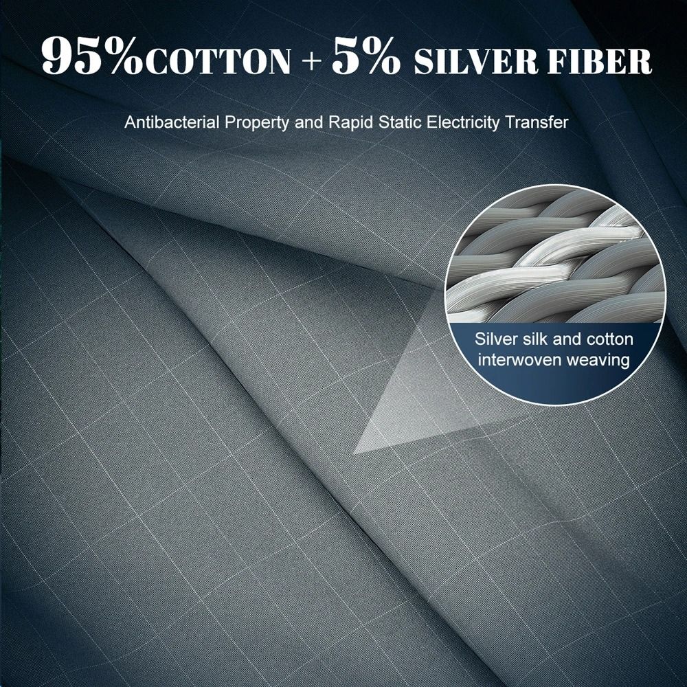 Organic Cotton Grounding Fitted Sheet With Silver Fiber Enhanced Wellness 1