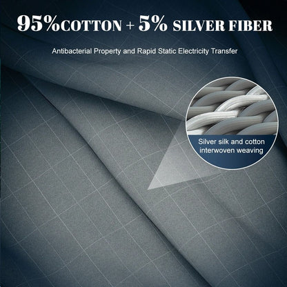 Organic Cotton Grounding Fitted Sheet With Silver Fiber Enhanced Wellness 1