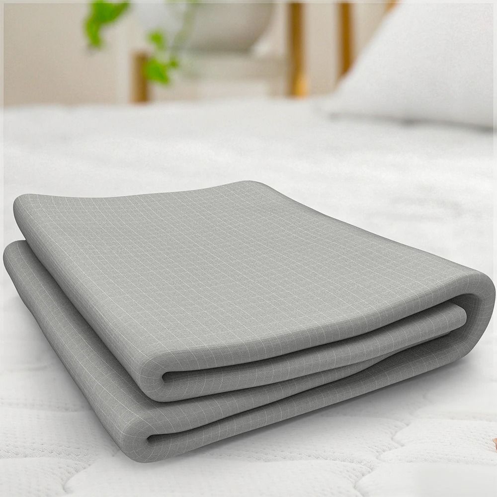 Organic Cotton Grounding Fitted Sheet With Silver Fiber Enhanced Wellness 4