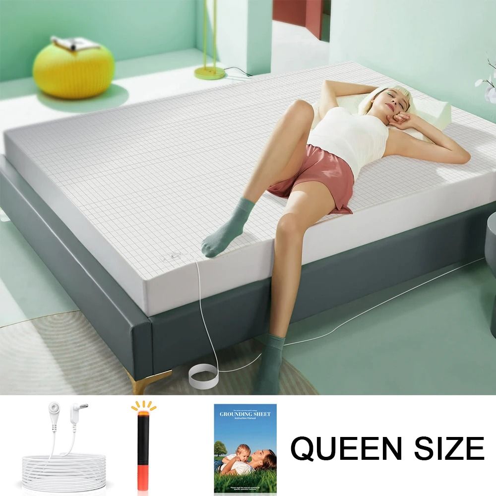 Organic Cotton Grounding Fitted Sheet With Silver Fiber Enhanced Wellness 6