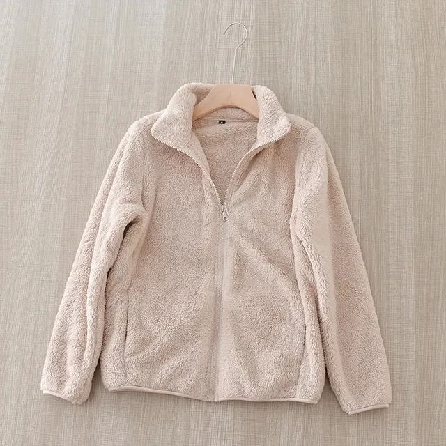 Womens Winter Warm Double Sided Fleece Coat With Reversible Velvet Coral And Polar Fleece 6