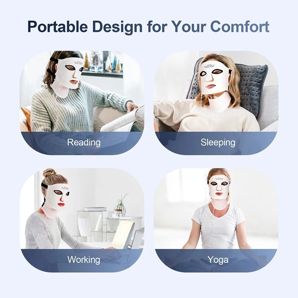 LED Light Therapy Face And Neck Mask With Seven Light Settings 5
