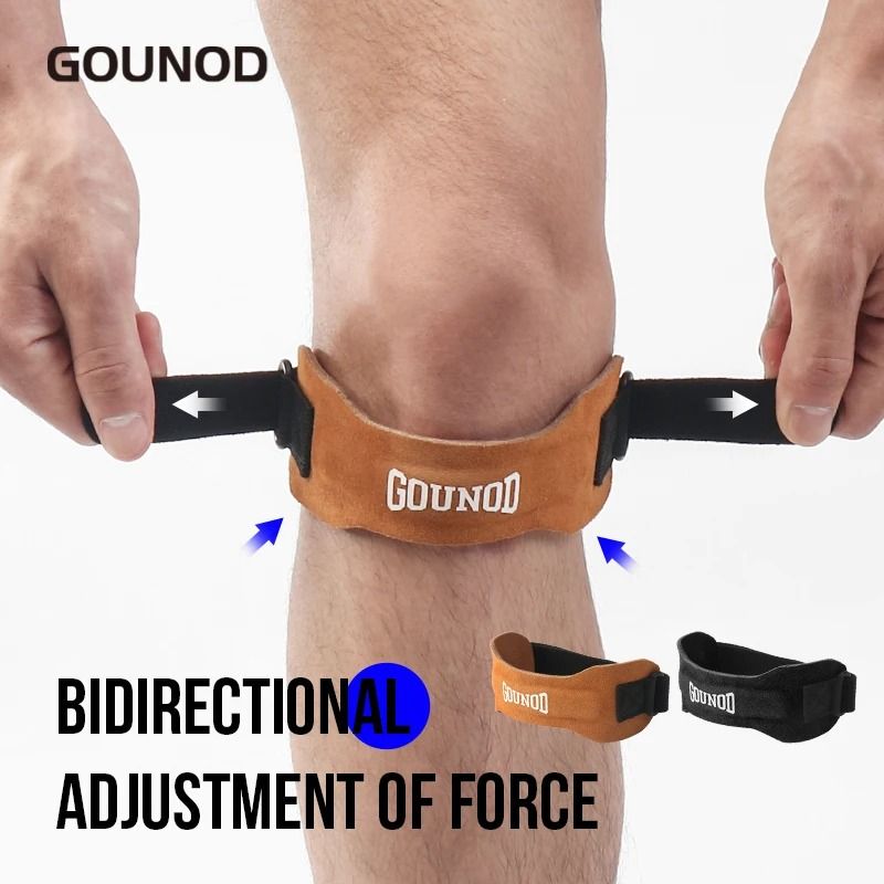 Pressurized Cowhide Patella Belt Sports Knee Pad for Running and Fitness