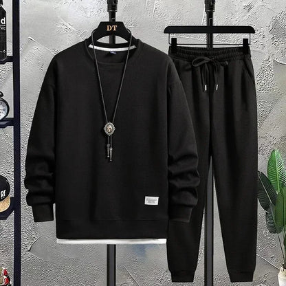 Men Summer Waffle Casual TShirt And Pants Set Loose Sports Tracksuit 10
