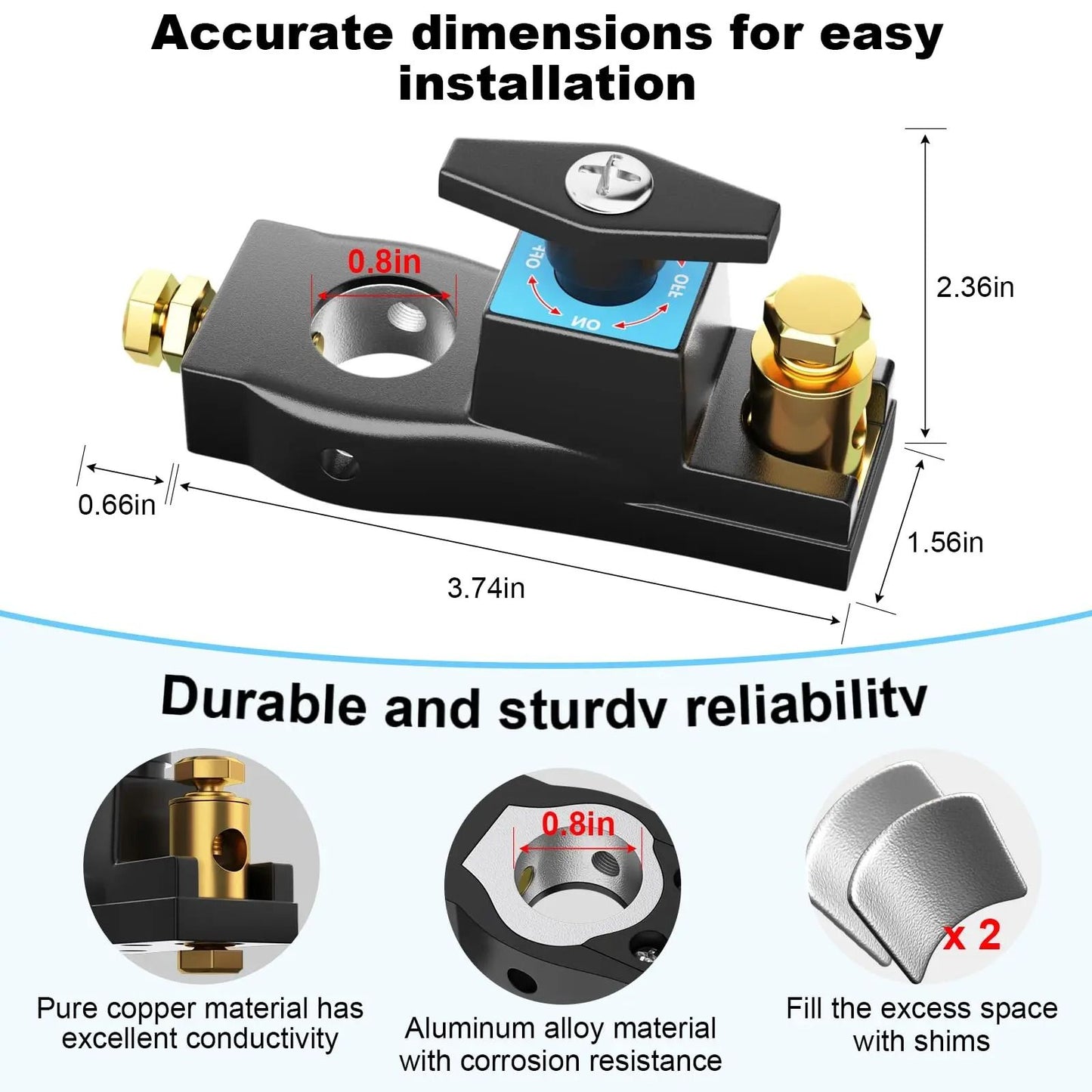 Heavy Duty Car Battery Disconnect Switch for Secure Power Cut Off