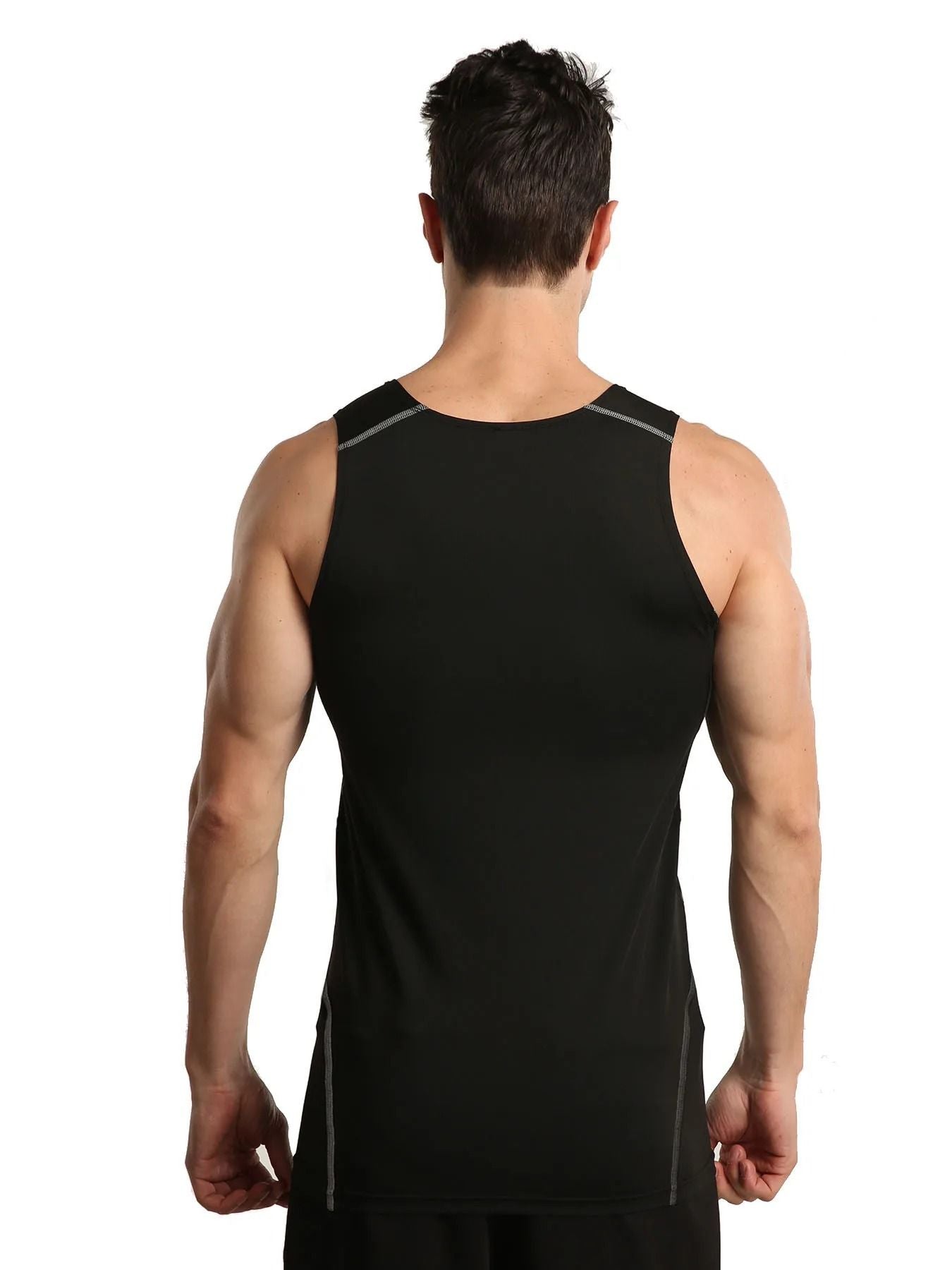 3 Pack Mens Compression Vest Quick Dry Body Shaper Undershirts Sleeveless Baselayer Tank Tops 2