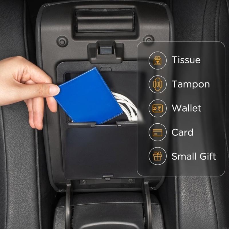 37MA Innovative Invisible Storage Box, Convenient Plastic Compartment for Automotives, Car Center Console Organizer