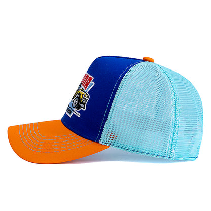Breathable Mesh Trucker Hat for Men Women, Hot Sale Unisex Summer Cap, Big Truck Embroidered Snapback Outdoor Hat