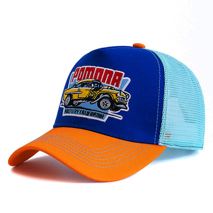 Breathable Mesh Trucker Hat for Men Women, Hot Sale Unisex Summer Cap, Big Truck Embroidered Snapback Outdoor Hat