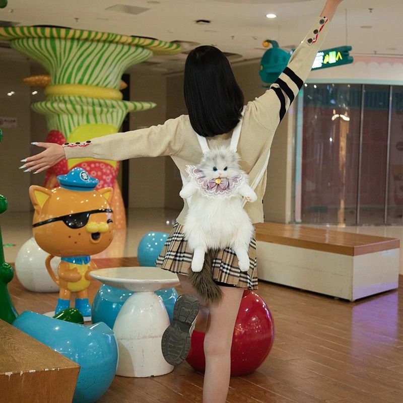 Plush Cat Style Backpack Made For Fun And Practical Use 3