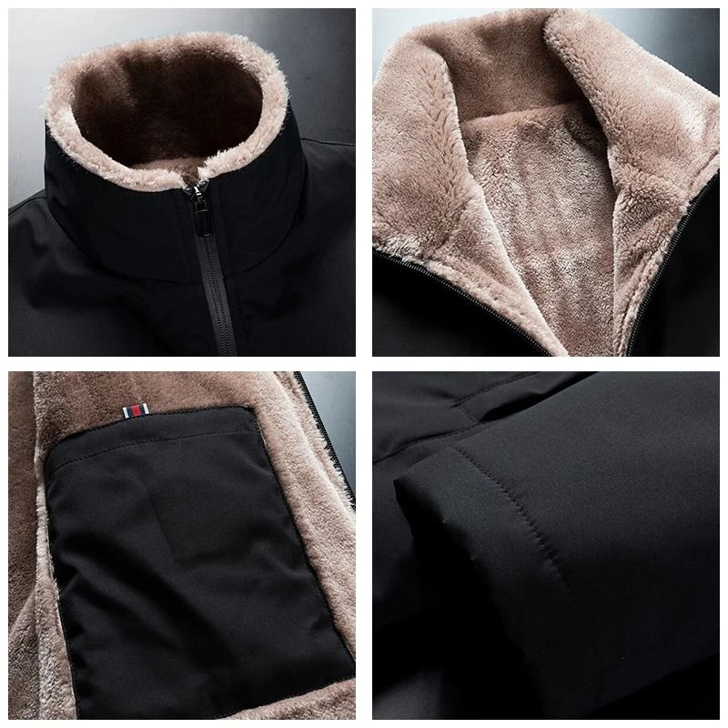 Mens Windproof Warm Fleece Jacket Winter Outdoor Coat 5