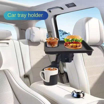 360 Adjustable Car Cup Holder Expander, Multi-Function Drink Holder with Snack Tray Food Table for Cars