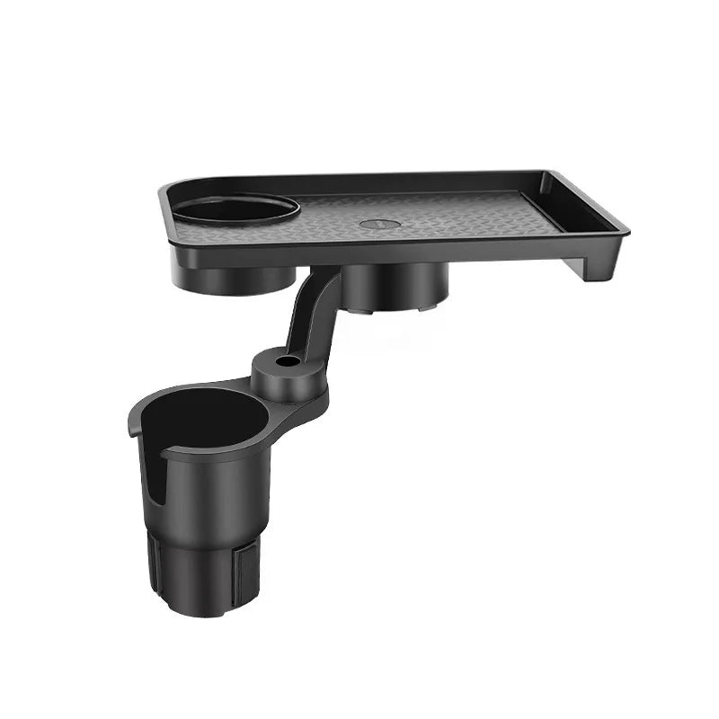360 Adjustable Car Cup Holder Expander, Multi-Function Drink Holder with Snack Tray Food Table for Cars