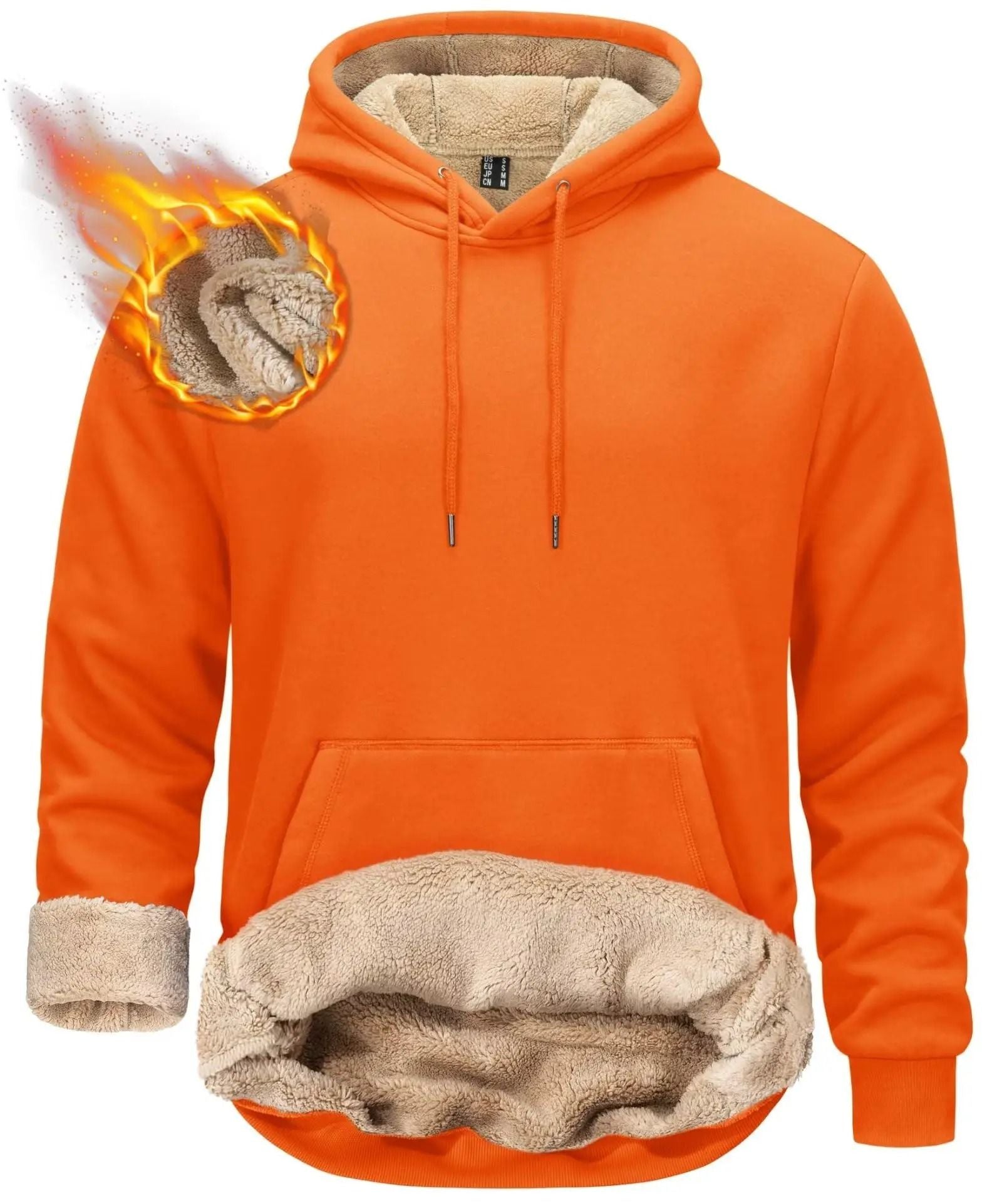 Mens Sherpa Lined Pullover Hoodie Fleece Sweatshirt 18
