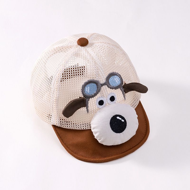 Baby Lovely Cartoon Dog Hats Boys, Summer Kids Mesh Baseball Caps, Outdoor Sunshade Headwear Accessories