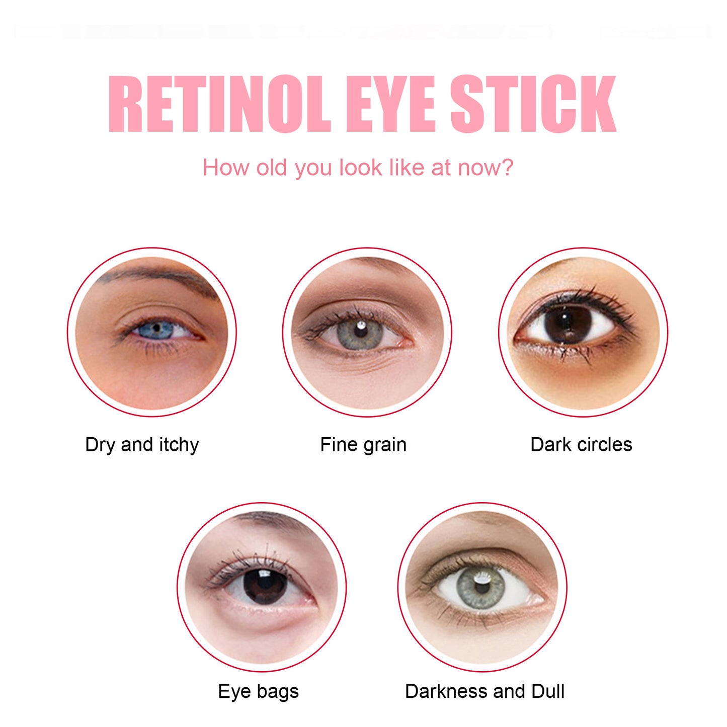 Retinol Eye Cream Stick Firming Lifting Fine Line Treatment Fade Dark Circles Eye Bag Repair Anti P 1