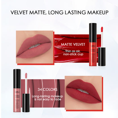 Sexy Matte Liquid Lipstick, Velvet Lip Gloss Tint Tube Matte, Pigment Makeup, Cosmetics Lipsticks for Long Wear