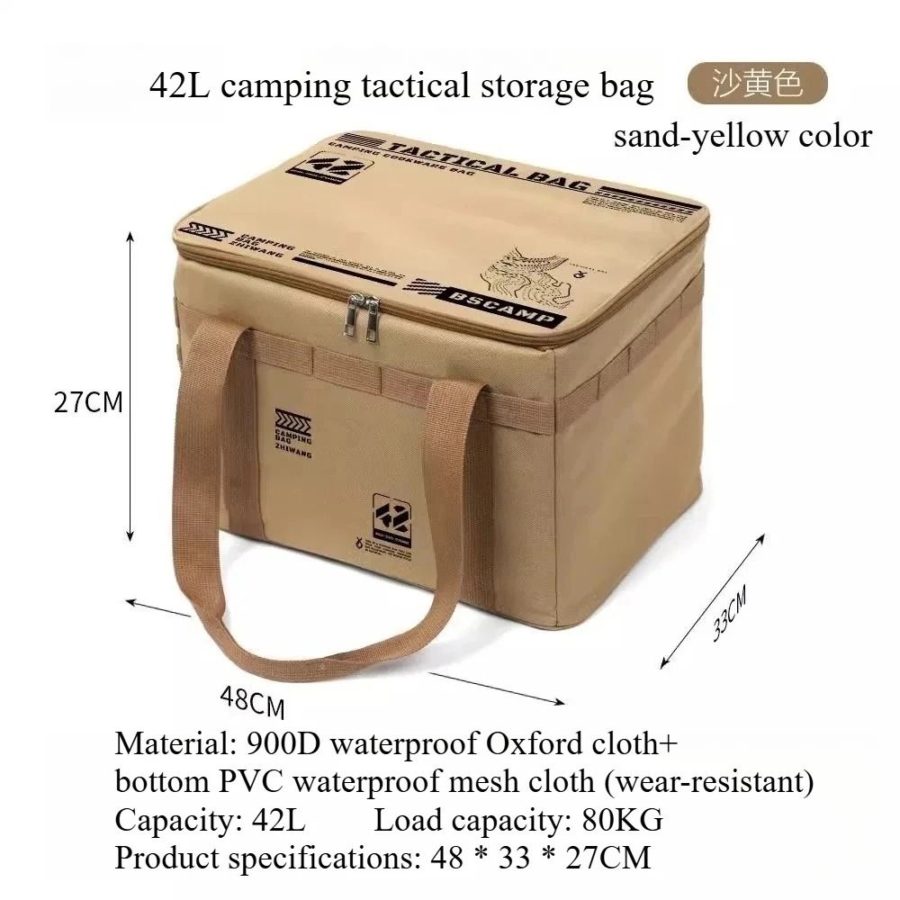 Large Capacity Outdoor Folding Storage Bag Waterproof Portable Camping  Picnic Organizer 7