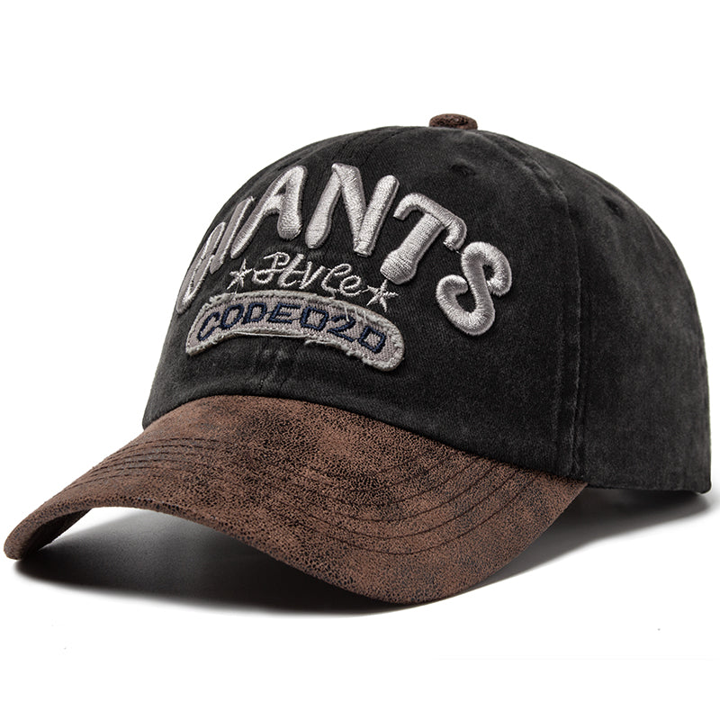 PU Leather Baseball Cap Men, Letter Embroidery Women's Caps, Summer Casual Unisex Sun Visor Hat Adjustable