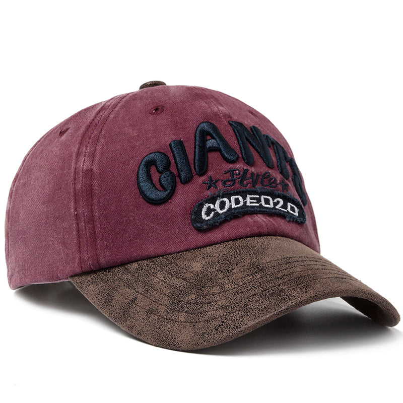 PU Leather Baseball Cap Men, Letter Embroidery Women's Caps, Summer Casual Unisex Sun Visor Hat Adjustable