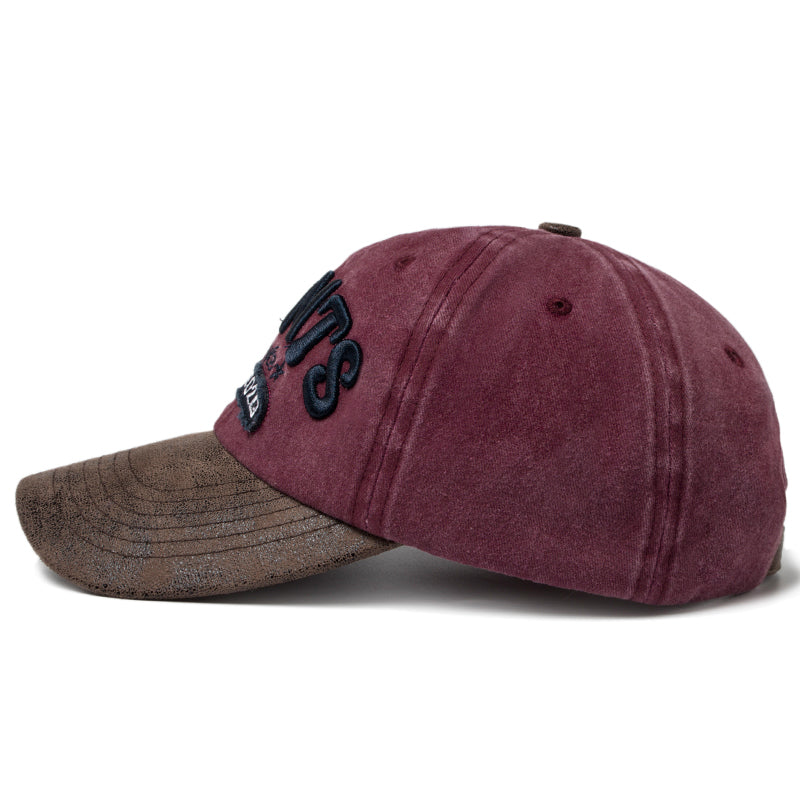 PU Leather Baseball Cap Men, Letter Embroidery Women's Caps, Summer Casual Unisex Sun Visor Hat Adjustable