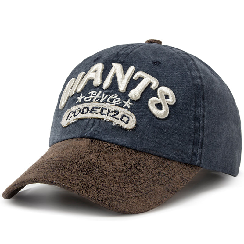 PU Leather Baseball Cap Men, Letter Embroidery Women's Caps, Summer Casual Unisex Sun Visor Hat Adjustable