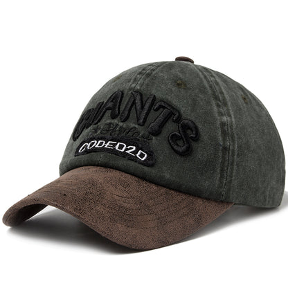 PU Leather Baseball Cap Men, Letter Embroidery Women's Caps, Summer Casual Unisex Sun Visor Hat Adjustable
