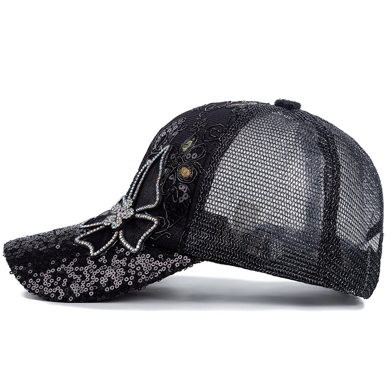 Butterfly Flower Pendant Baseball Cap, New Fashion Women Cap, Female Outdoor Adjustable Streetwear Summer Hat