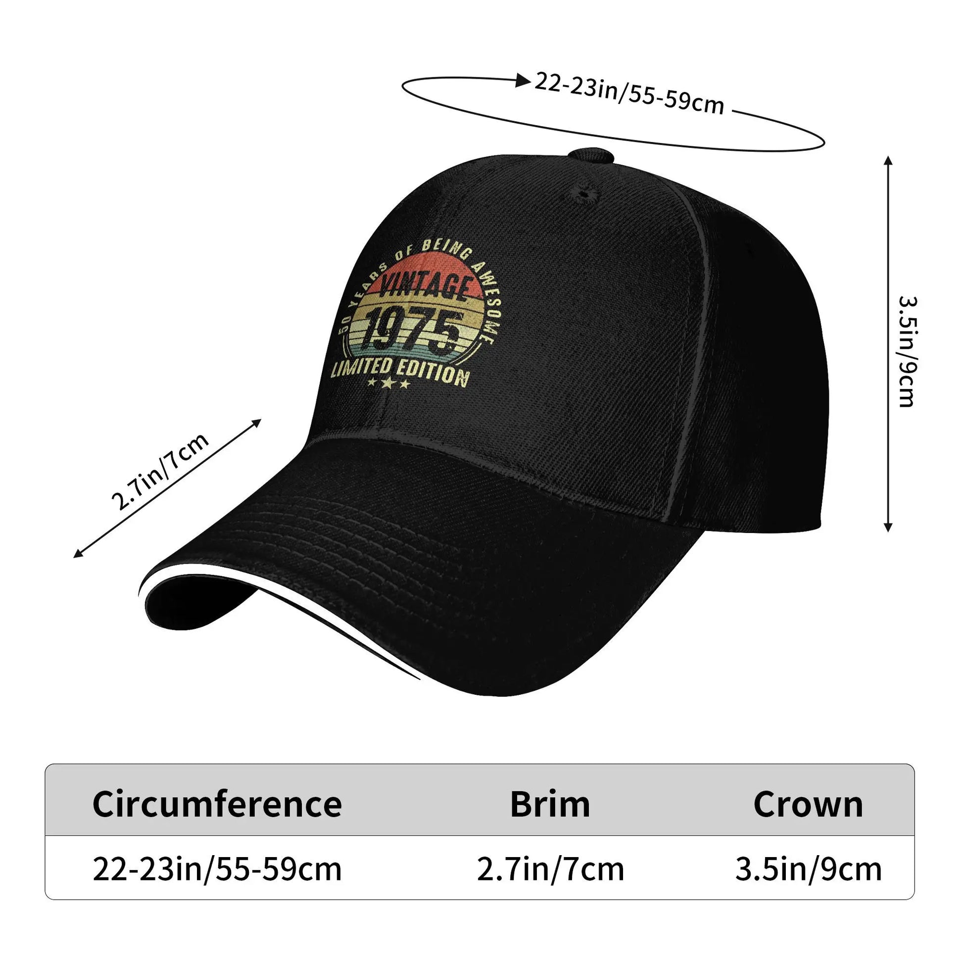 Vintage 1975 Baseball Cap, Cute Y2K Trucker Hat, Spring Men Women Outdoor Hiking Fishing Snapback