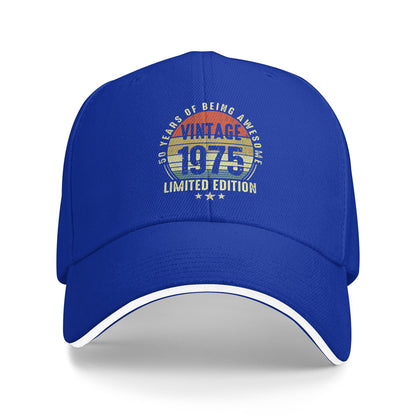 Vintage 1975 Baseball Cap, Cute Y2K Trucker Hat, Spring Men Women Outdoor Hiking Fishing Snapback
