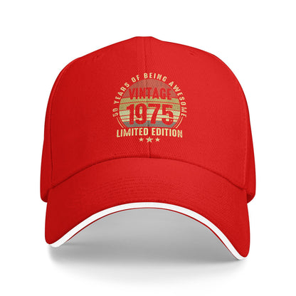 Vintage 1975 Baseball Cap, Cute Y2K Trucker Hat, Spring Men Women Outdoor Hiking Fishing Snapback