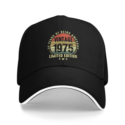 Vintage 1975 Baseball Cap, Cute Y2K Trucker Hat, Spring Men Women Outdoor Hiking Fishing Snapback