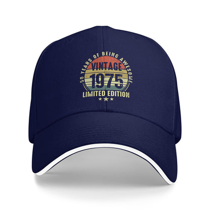 Vintage 1975 Baseball Cap, Cute Y2K Trucker Hat, Spring Men Women Outdoor Hiking Fishing Snapback