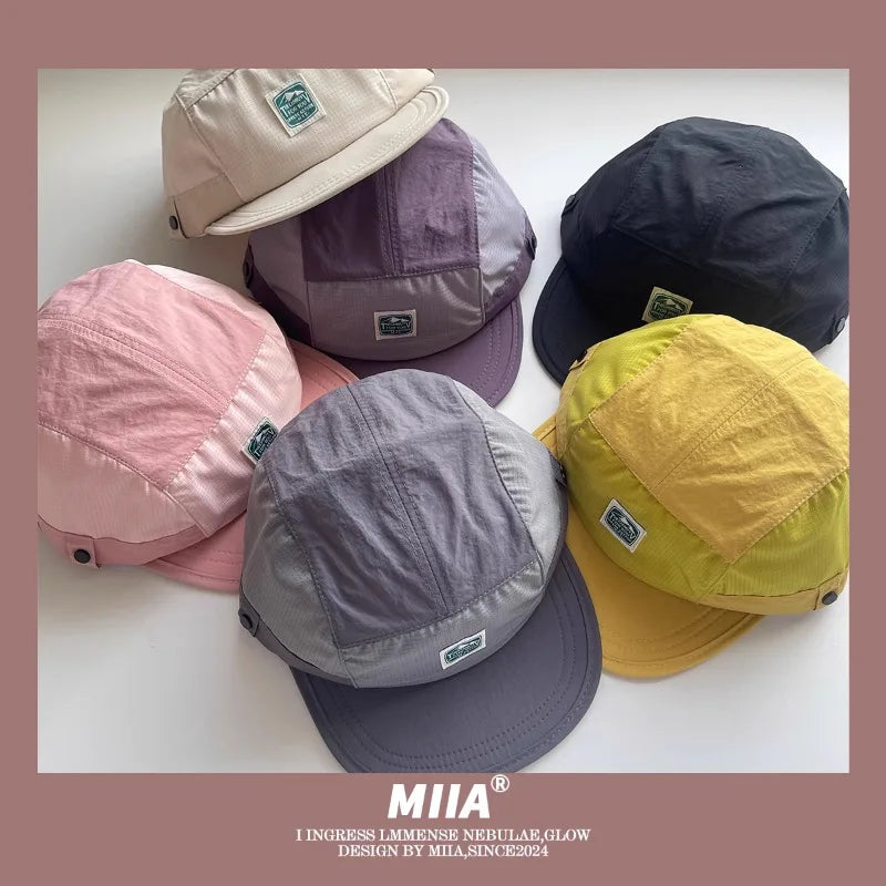Japanese Retro 5-panel Baseball Caps Men Women, Summer Thin Breathable Sun Hat, Fashion Patch Quick-dry Cap